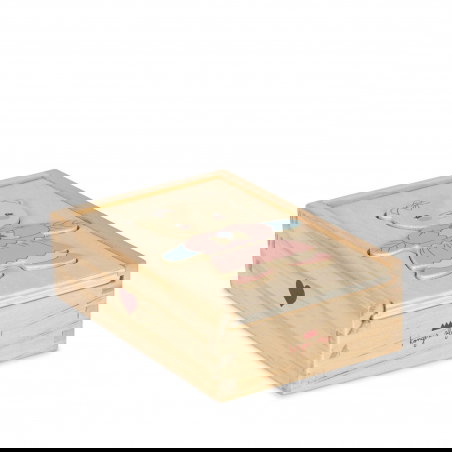 Puzzle en bois Habiller l'ours | Dusty Pink - Konges Slojd