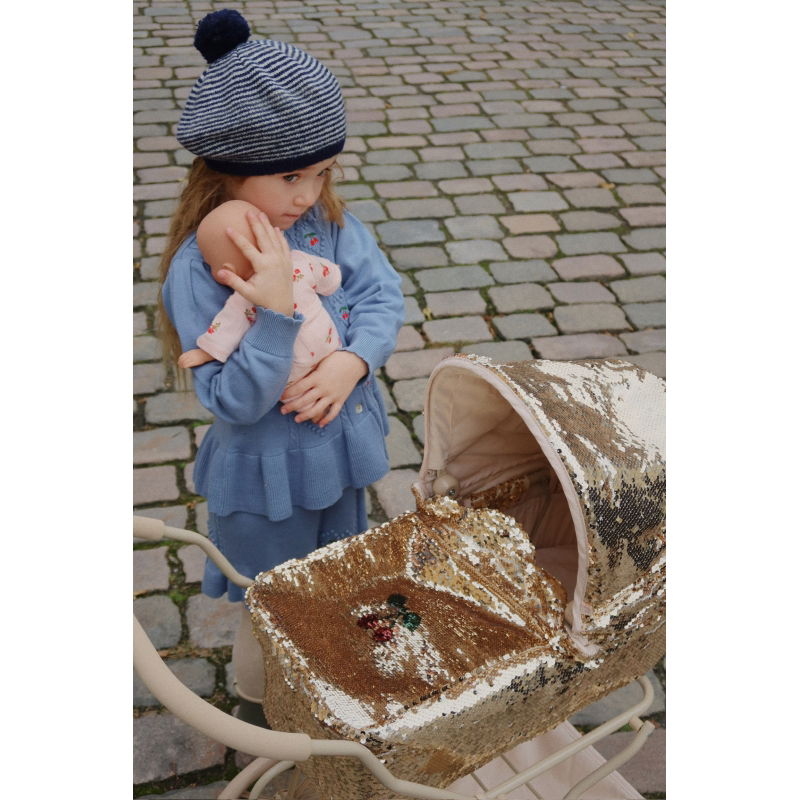 Poussette landau poupée | Paillettes cerise