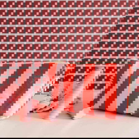 Pochette sofia | Rayures Candy/Rouge - Rose in April