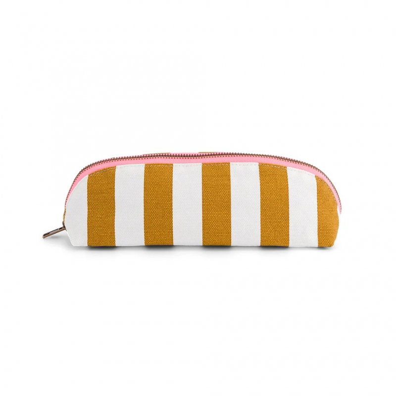 Trousse Gaston | Rayures ecru/caramel