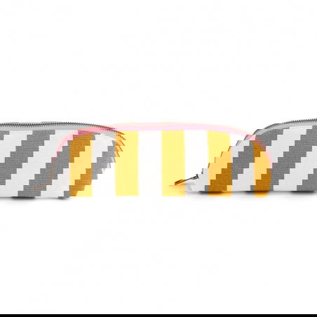 Trousse Gaston | Rayures ecru/caramel - Rose in April