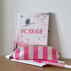 Trousse Gaston | Rayures neon pink