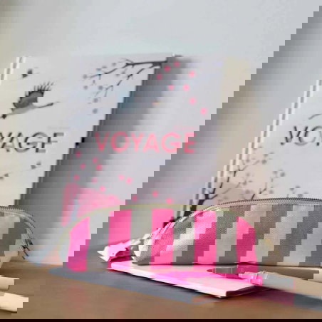 Trousse Gaston | Rayures neon pink - Rose in April