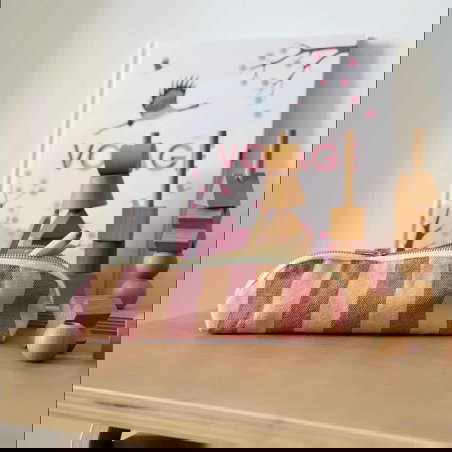 Trousse Gaston | Rayures caramel/strawberry - Rose in April