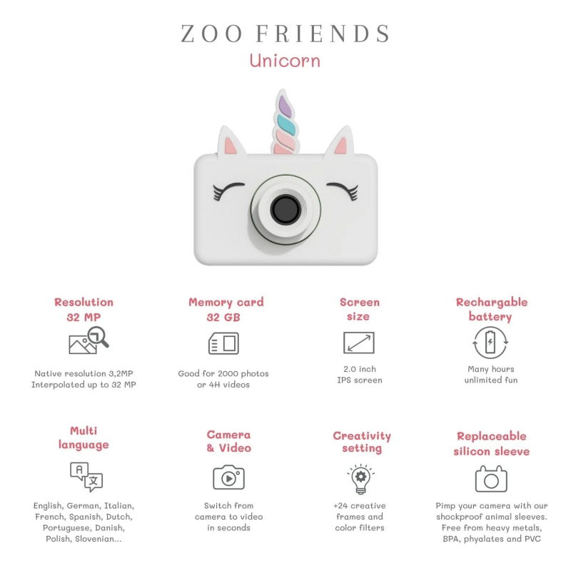 Appareil photo Zoo Friends | Licorne