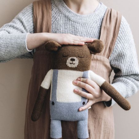 Grand doudou ours, bleu - Main Sauvage Grand doudou ours, bleu - Main Sauvage