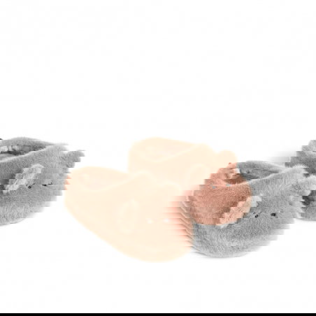 Chaussons peluche ours | Rose - Liewood