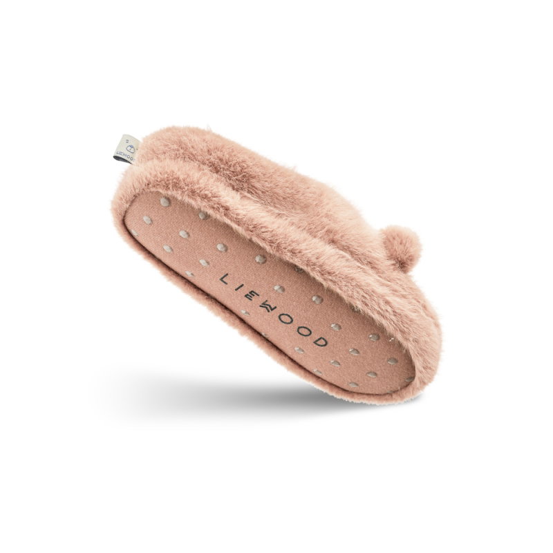 Chaussons peluche ours | Rose