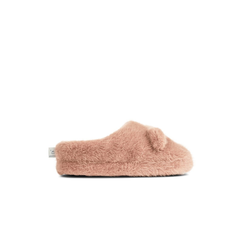 Chaussons peluche ours | Rose