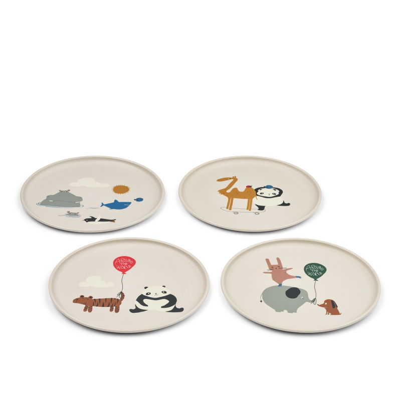 4 assiettes plates Remco | Around the world