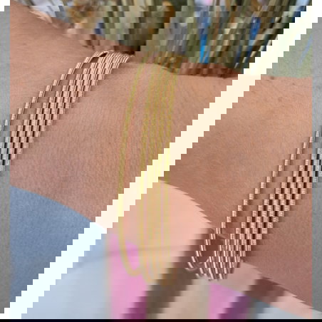 Lot de 5 bracelets ressort | Acier doré - Merveilles du monde