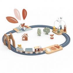 Circuit de train en bois multi-activité - Speedy Monkey