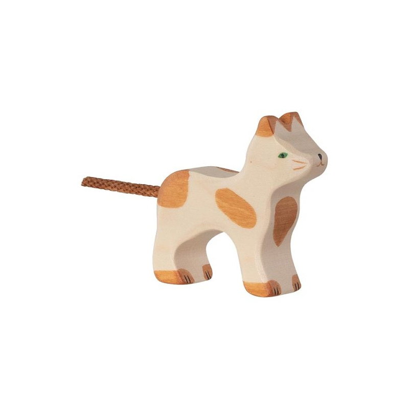 Petit chat debout en bois