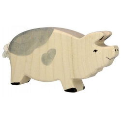 Truie tachetée en bois