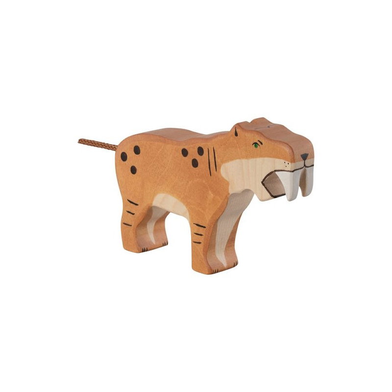 Tigre à dents de sabre en bois