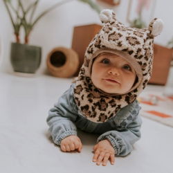 Cagoule oreilles teddy | Leopard