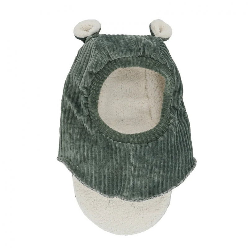 Cagoule oreilles velours | Kaki