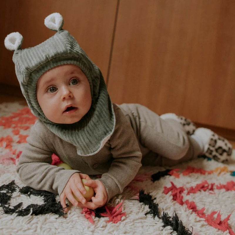 Cagoule oreilles velours | Kaki