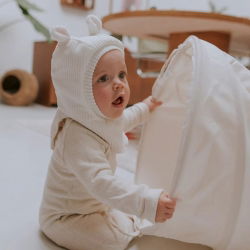 Cagoule oreilles velours | Ecru