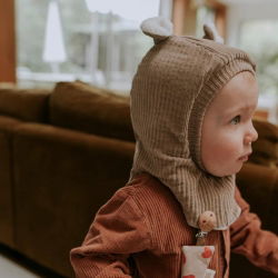 Cagoule oreilles velours | Taupe