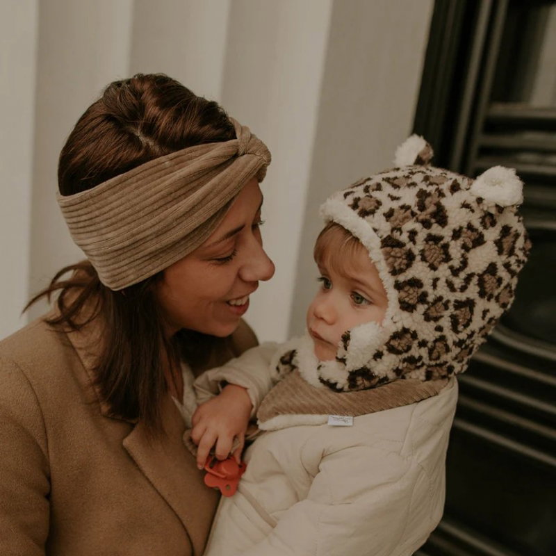 Bandeau en velours | Taupe