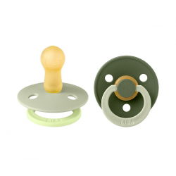 2 Tétines Bibs rondes colour | Fusion Sauge et Hunter Green