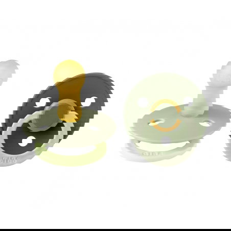 2 Tétines Bibs rondes colour | Fusion Sauge et Hunter Green - Bibs