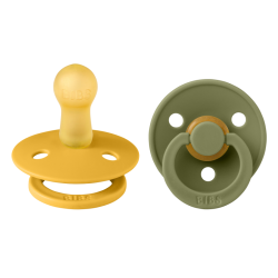 2 Tétines Bibs rondes | Miel et olive