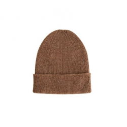 Bonnet Beanie en laine | Mocha - Hvid