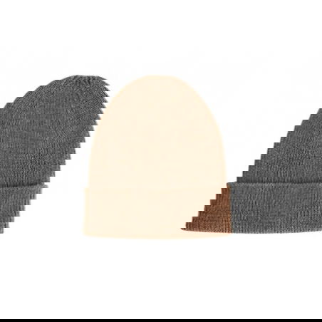 Bonnet Beanie en laine | Mocha - Hvid
