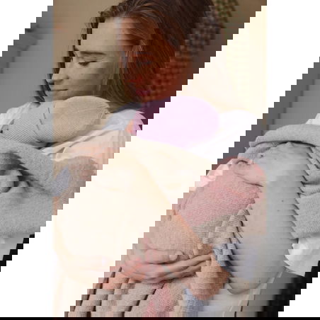 Couverture Gilbert | Sable et rose - Hvid