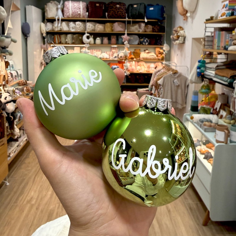 Boule de Noël personnalisée | Vert Mat