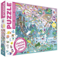 Puzzle cherche et trouve 100 pièces | Licorne