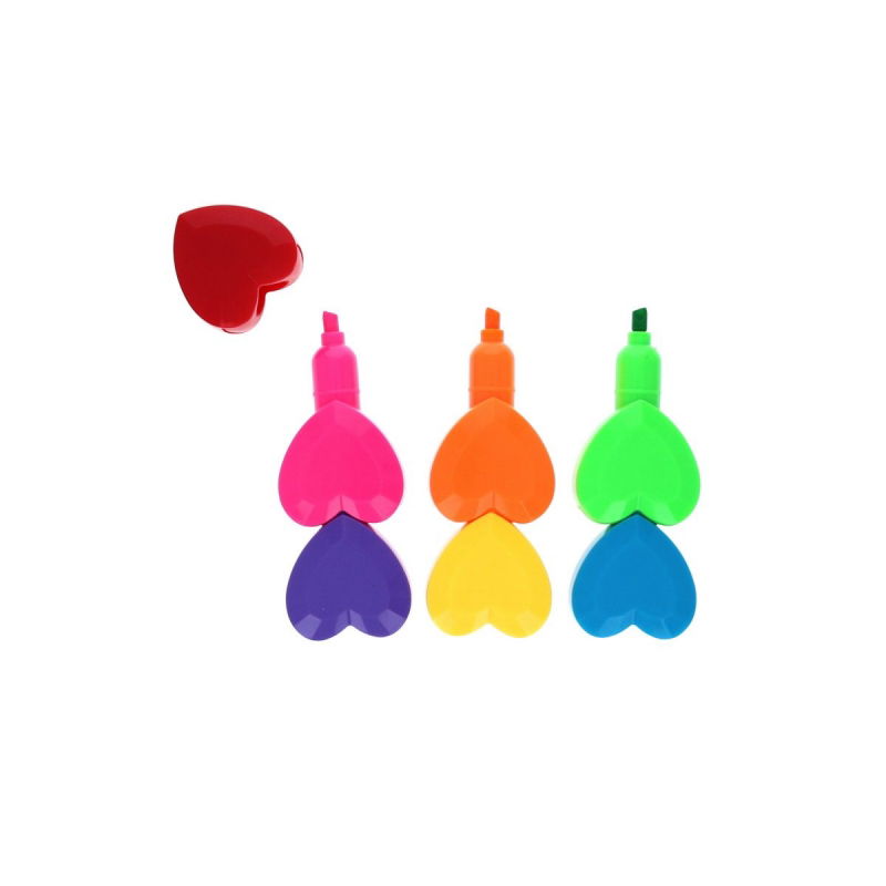 7 surligneurs cœurs