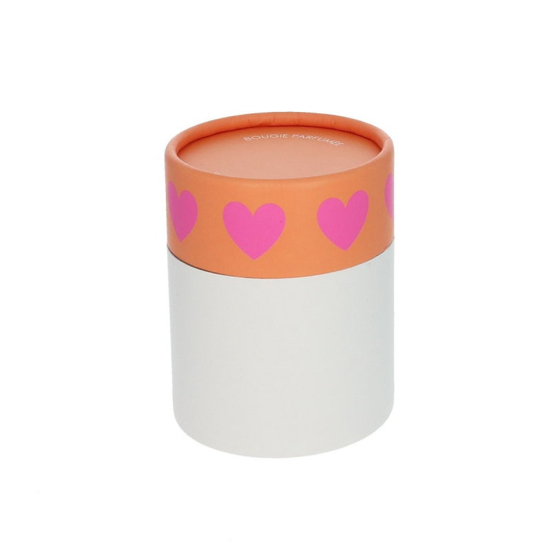 Bougie cœur rose à la fleur d'oranger