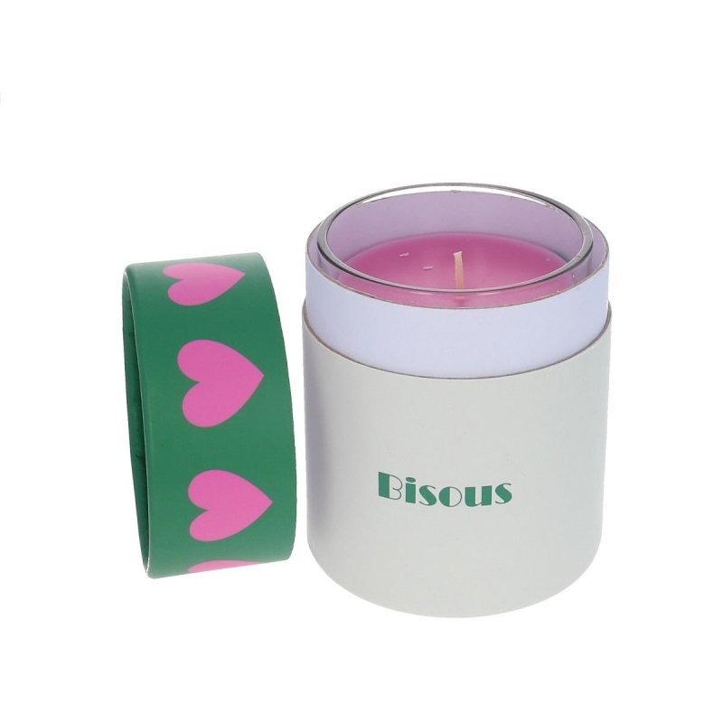 Bougie fleur d'oranger cœur Bisous