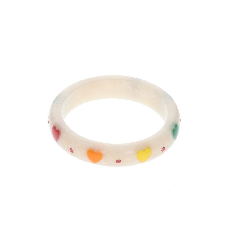 Bracelet en résine | Cœurs multicolores