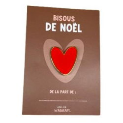 Pin's Bisous de Noël | Coeur rouge - Atelier wagram