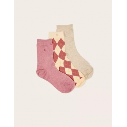 3 Paires de chaussettes | Fantaisie losanges et paillettes