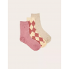 3 Paires de chaussettes | Fantaisie losanges et paillettes