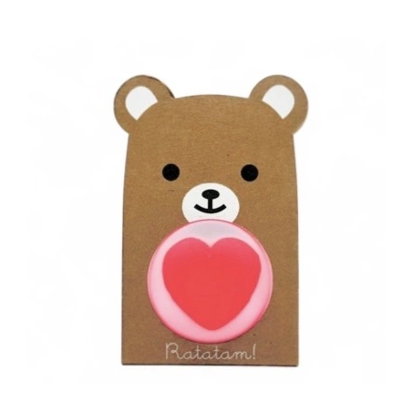 Balle rebondissante animaux | Ours rose - Ratatam