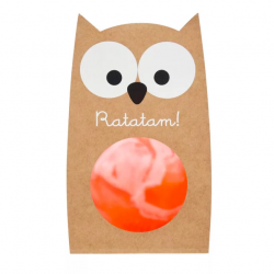 Balle rebondissante marbrée hibou | Orange