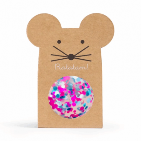 Balle rebondissante souris confettis | Vert - Ratatam