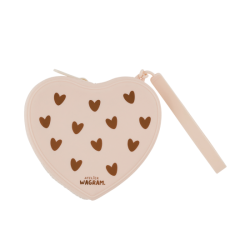 Pochette coeur en silicone | Crème
