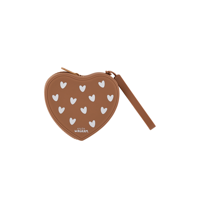 Pochette coeur en silicone | Caramel