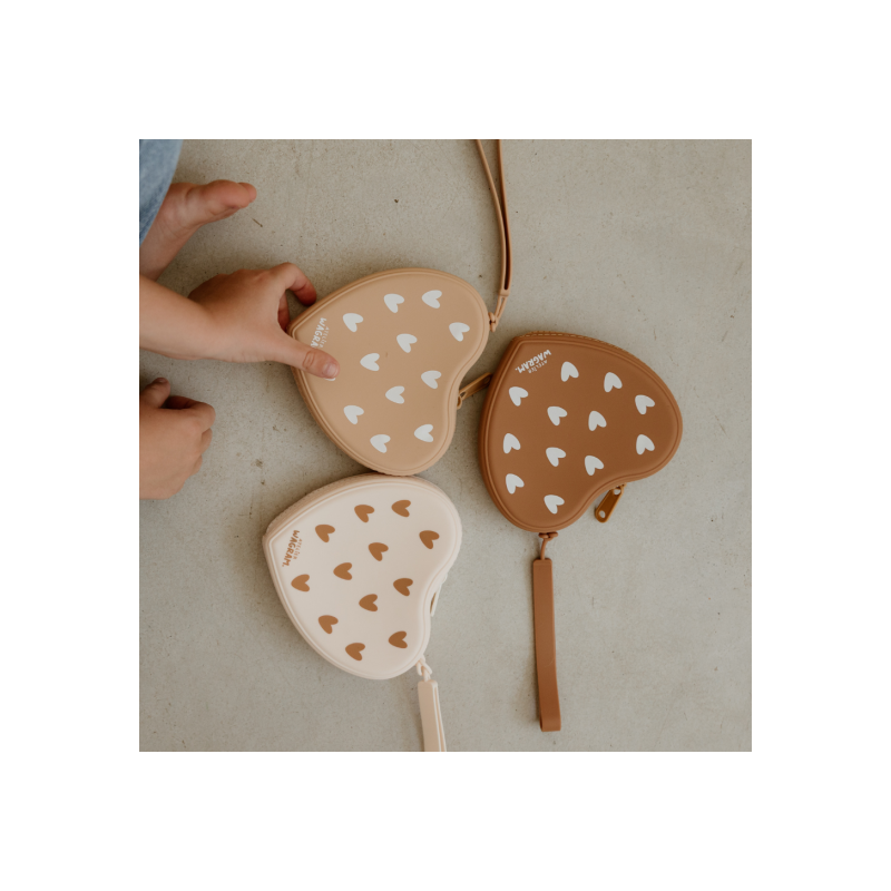 Pochette coeur en silicone | Caramel