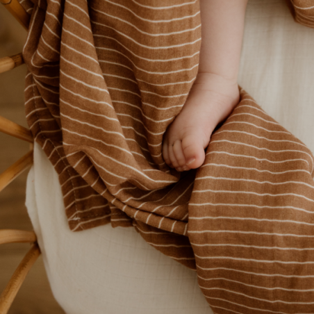 Grand lange - foulard 105 cm | Rayures fines - Atelier wagram