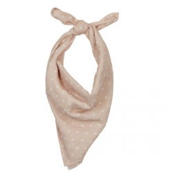 Lange - foulard 65 cm | Beige petits coeurs
