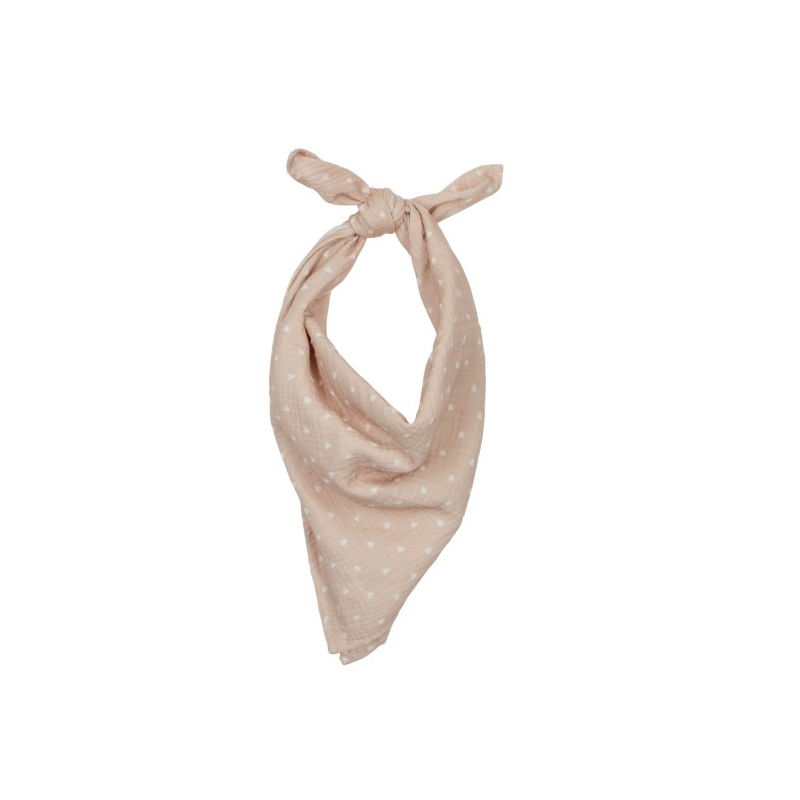 Lange - foulard 65 cm | Beige petits coeurs
