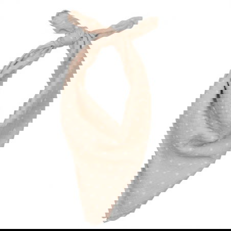 Lange - foulard 65 cm | Beige petits coeurs - Atelier wagram